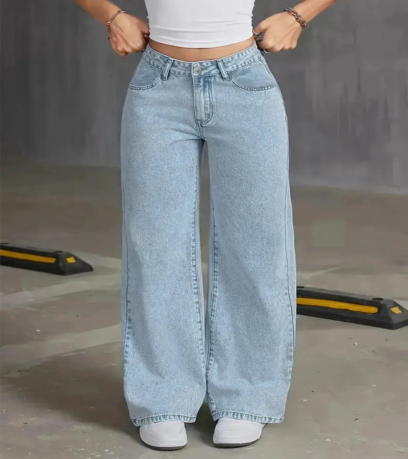 Light Wash High Waist Wide Leg Jeans