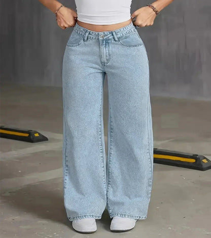 Light Wash High Waist Wide Leg Jeans