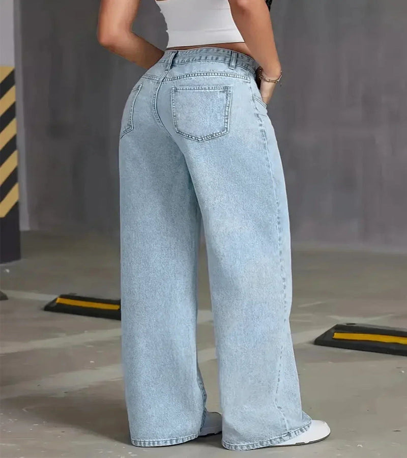 Light Wash High Waist Wide Leg Jeans