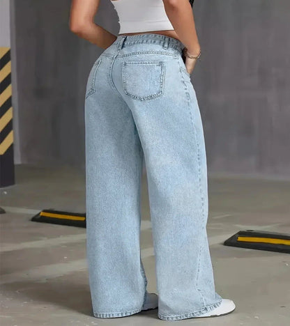 Light Wash High Waist Wide Leg Jeans