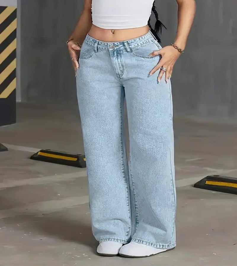 Light Wash High Waist Wide Leg Jeans